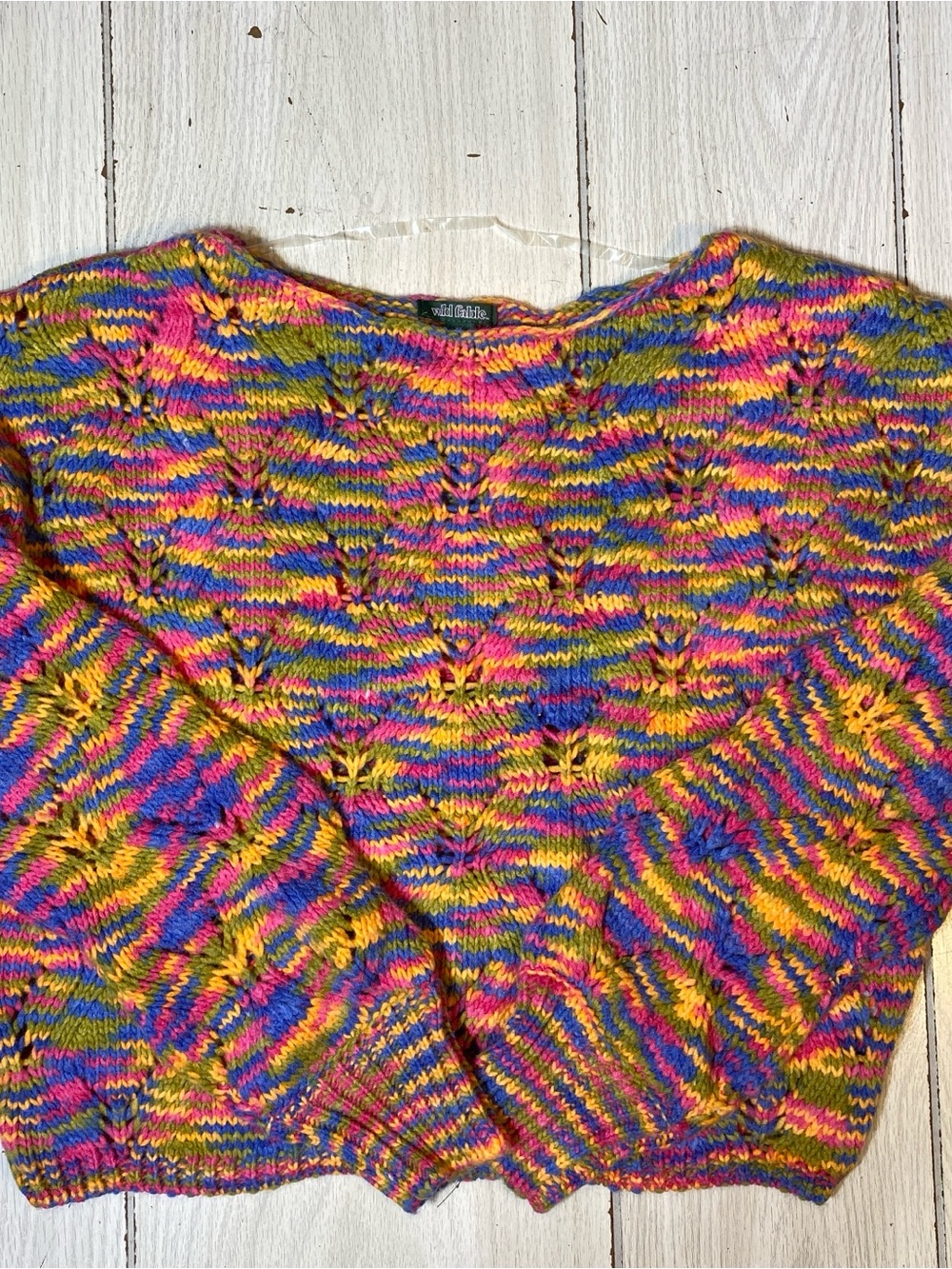 Wild Fable Multi-Color Space Dye Open Knit Long Sleeve Sweater Women’s XS NWOT.